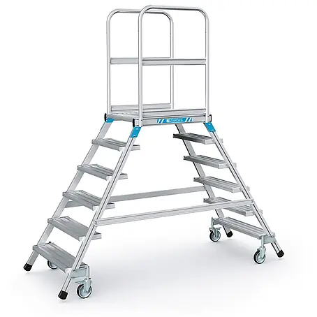 Zarges  Podestleiter Podestleiter fahrbar mit 2x6 Leichtmetall-Stufen