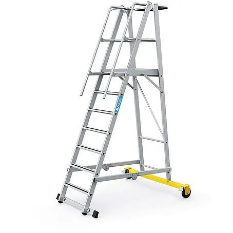 Zarges  Podestleiter fahrbare Podestleiter ZAP Safemaster Plus S klappbar 7 Stufen