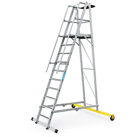 Zarges  Podestleiter fahrbare Podestleiter ZAP Safemaster Plus S klappbar 10 Stufen