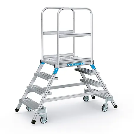 Zarges  Podestleiter Podestleiter fahrbar mit 2x4 Leichtmetall-Stufen