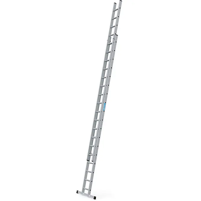 Zarges Schiebeleiter Schiebeleiter Everest 2DE 2x18 Sprossen - Anzahl Tritte: 18 Stk., Arbeitshöhe: 9.800 m, Aluminium - Silberne Aluminium-Schiebeleiter mit mehreren verstellbaren Sektionen für verschiedene Höhen.