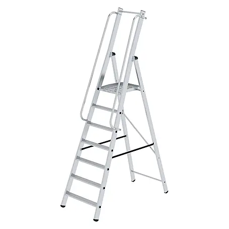 Munk  Stehleiter ML Bauleiter Aluminium-Stufenstehleiter 7 Stufen