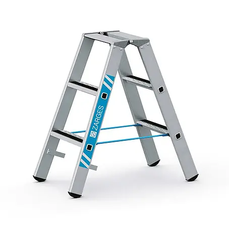 Zarges  Stehleiter gebördelte Stufen-Stehleiter R13step-B eloxiert 2x3 Stufen
