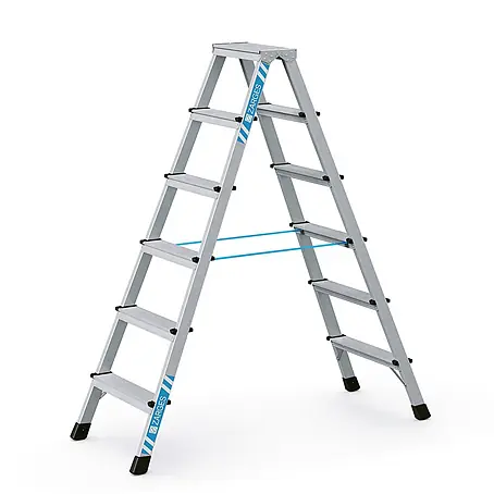 Zarges  Stehleiter genietete Stehleiter eloxiert XLstep B 2x6 Stufen