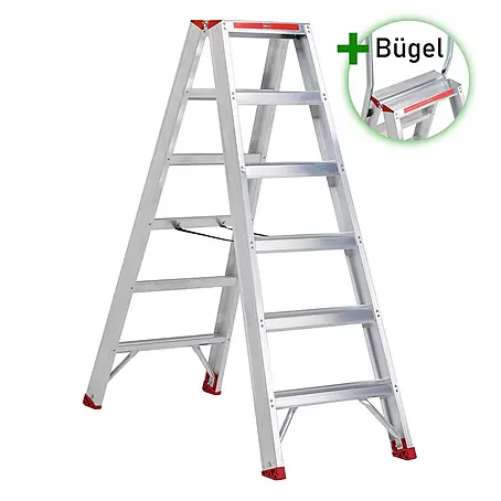 Altrex  Stehleiter Sierra beidseitig begehbare Stufenstehleiter SDO 6 Stufen mit Bügel