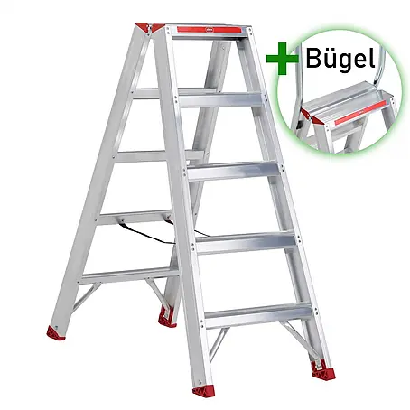Altrex  Stehleiter Sierra beidseitig begehbare Stufenstehleiter SDO 5 Stufen mit Bügel