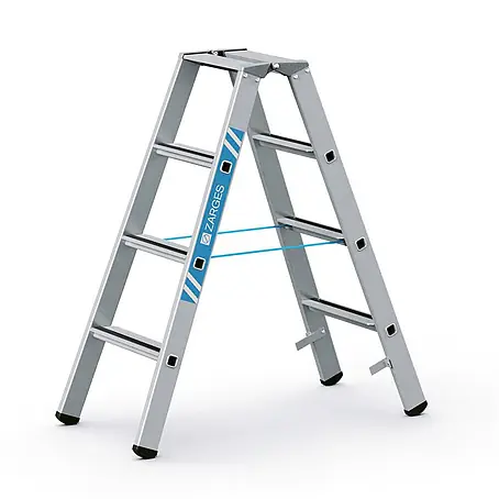 Zarges  Stehleiter gebördelte Stehleiter, eloxiert Saferstep B 2x4 Stufen