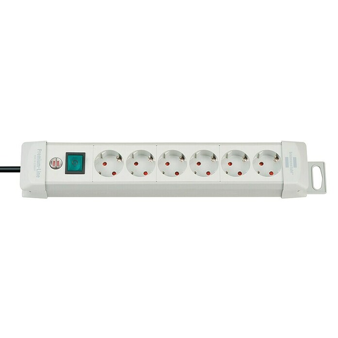 Brennenstuhl Premium-Line Steckdosenleiste (Anzahl Steckdosen Schuko: 8, Grau, Kabellänge: 3 m, Max. Anschlussleistung: 3.680)