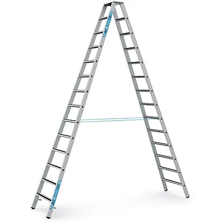 Zarges  Stehleiter gebördelte Stufen-Stehleiter R13step-B eloxiert 2x14 Stufen