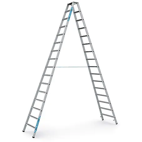 Zarges  Stehleiter gebördelte Stehleiter, eloxiert Saferstep B 2x16 Stufen