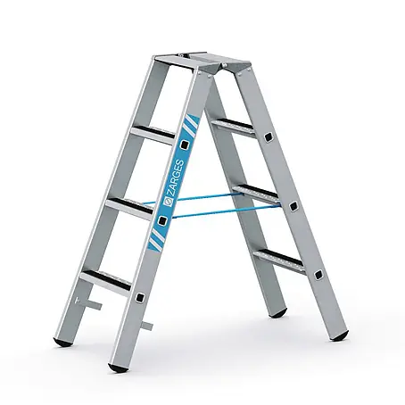 Zarges  Stehleiter gebördelte Stufen-Stehleiter R13step-B eloxiert 2x4 Stufen
