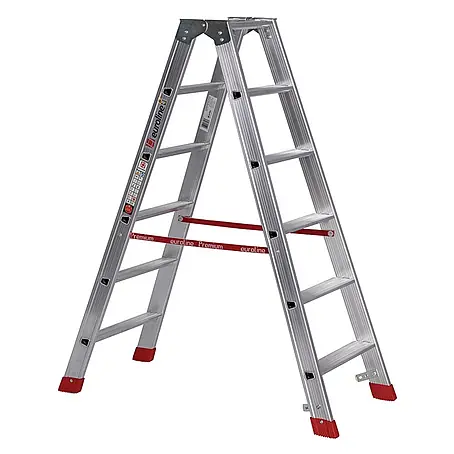 Euroline  Stehleiter Premium 30577 Stufenstehleiter 2x6 Stufen