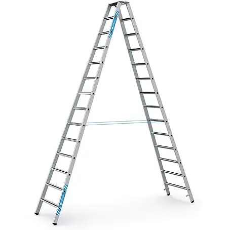 Zarges  Stehleiter gebördelte Stehleiter, eloxiert Saferstep B 2x14 Stufen