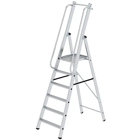 Munk  Stehleiter ML Bauleiter Aluminium-Stufenstehleiter 6 Stufen