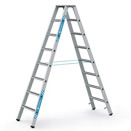 Zarges  Stehleiter gebördelte Stehleiter, eloxiert Saferstep B 2x8 Stufen