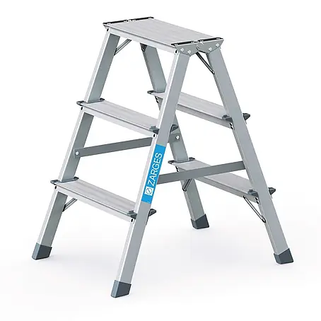Zarges  Stehleiter genietete Bockleiter eloxiert Scana B 2x3 Stufen