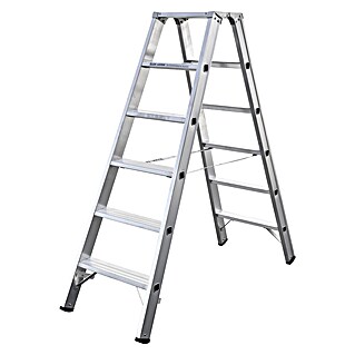 Iller Leiter Stehleiter Stufensteh mit 2x6 Stufen 2,95m AH (Anzahl Tritte: 6 Stk., Arbeitshöhe: 2.950 m, Aluminium)
