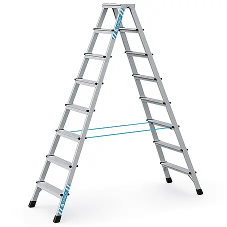 Zarges  Stehleiter genietete Stehleiter eloxiert XLstep B 2x8 Stufen
