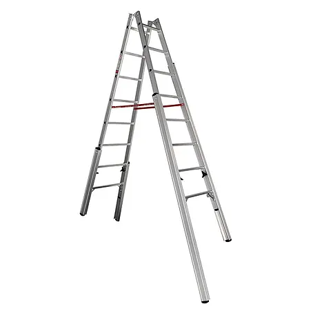 Euroline  Stehleiter Premium 30576 Treppenstehleiter 2x8 Sprossen