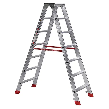 Euroline  Stehleiter Premium 30577 Stufenstehleiter 2x7 Stufen