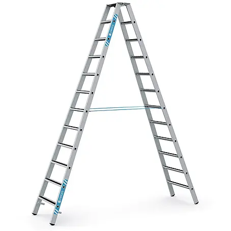 Zarges  Stehleiter gebördelte Stufen-Stehleiter R13step-B eloxiert 2x12 Stufen