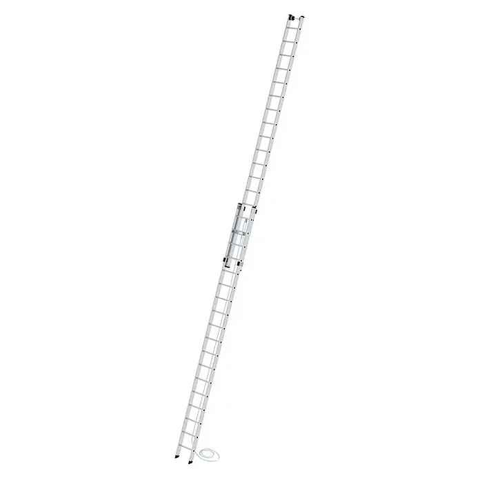 Munk Seilzugleiter Seilzugleiter 2-teilig ohne Traverse 2x18 Sprossen - Anzahl Tritte: 18 Stk., Arbeitshöhe: 10.300 m, Aluminium - Silberne Aluminium-Ausziehleiter mit Seilzug.