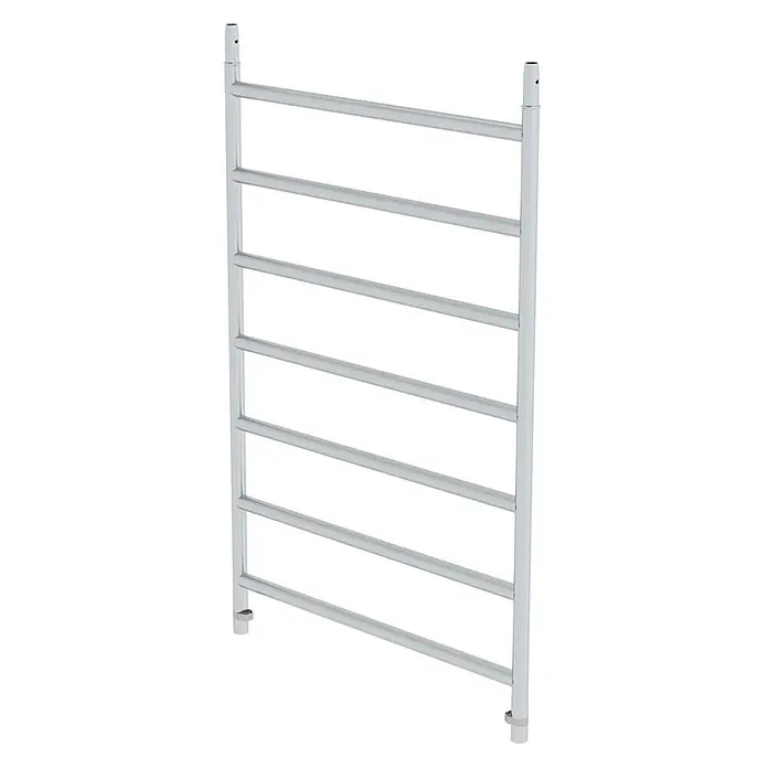 Munk Rollgerüst Aufsteckrahmen für Gerüstbreite 1350mm 7 Sprossen -  - Silberner Handtuchwärmer aus Metall mit sieben Querstreben.