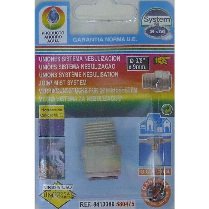 Conector para agua nebulización macho 3/8