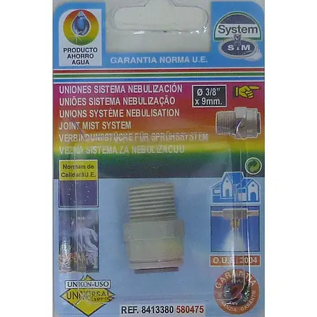 Conector para agua nebulización macho 3/8"