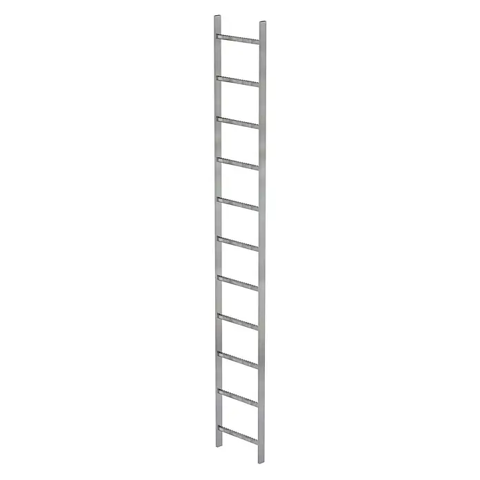 Munk Steigleiter Schachtleiter Stahl verzinkt 400mm breit 11 Sprossen 3,08m lang - Anzahl Tritte: 11 Stk., Stahl - Metallenes, leiterförmiges Handtuchregal mit mehreren Stangen.
