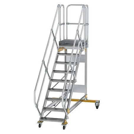 Munk  Treppenpodest Plattformtreppe fahrbar 45° Stufenbreite 600mm 9 Stufen