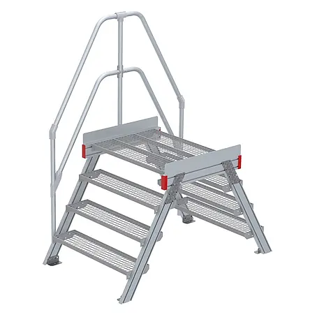 Euroline 512 Überstieg 60° 1000mm Stufenbreite 2x4 Stufen Stahl Gitterrost