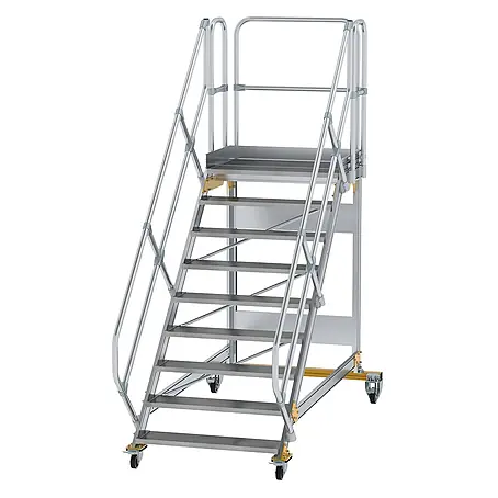 Munk  Treppenpodest Plattformtreppe fahrbar 45° Stufenbreite 1000mm 9 Stufen