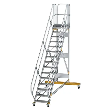 Munk  Treppenpodest Plattformtreppe fahrbar 45° Stufenbreite 600mm 15 Stufen