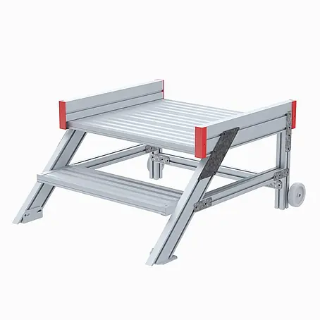 Euroline  Treppenpodest 514 Anstieg 45° 800mm Stufenbreite 2 Stufen Alu gerieft