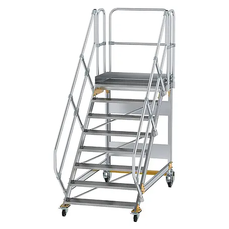 Munk  Treppenpodest Plattformtreppe fahrbar 45° Stufenbreite 1000mm 8 Stufen