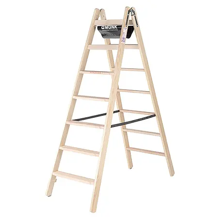 Munk  Stehleiter Holz Stufen-Stehleiter 2x7 Stufen