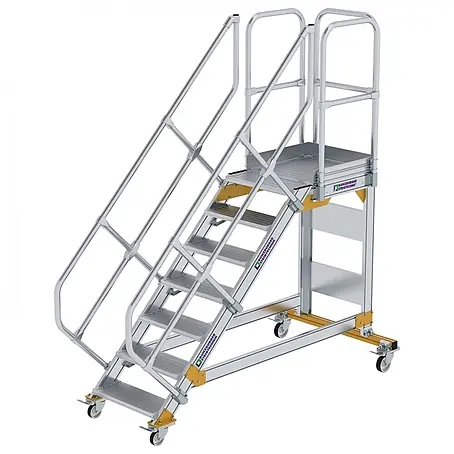 Munk  Treppenpodest Plattformtreppe fahrbar 45° Stufenbreite 600mm 7 Stufen