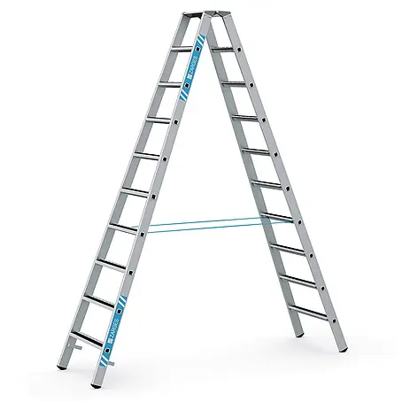 Zarges  Stehleiter gebördelte Stufen-Stehleiter R13step-B eloxiert 2x10 Stufen
