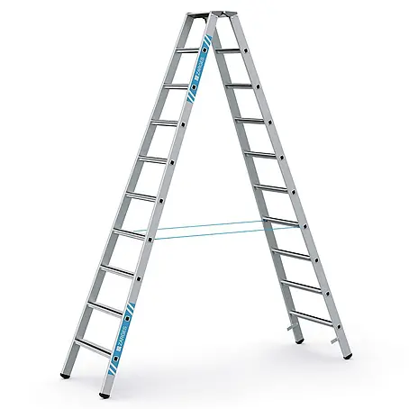 Zarges  Stehleiter gebördelte Stehleiter, eloxiert Saferstep B 2x10 Stufen