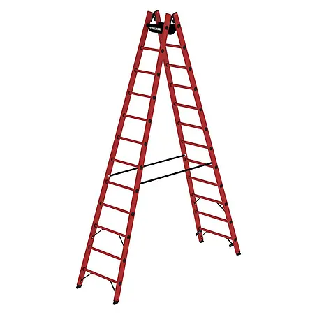 Munk  Stehleiter Vollkunststoff Stehleiter beidseitig begehbar 2x12 Sprossen
