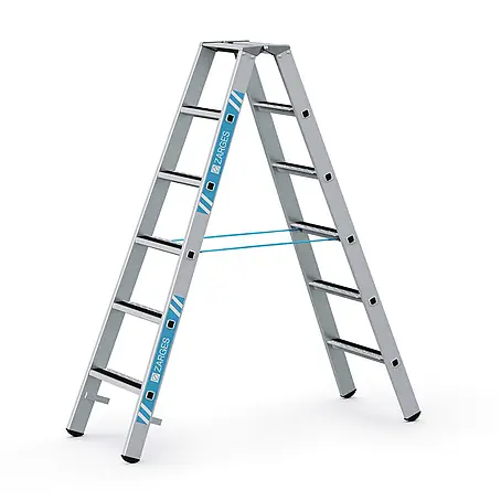 Zarges  Stehleiter gebördelte Stufen-Stehleiter R13step-B eloxiert 2x6 Stufen