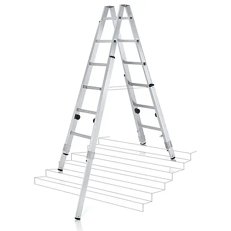 Zarges  Stehleiter Stehleiter Varioflex B mit verlängerbaren Holmen 2x8 Stufen