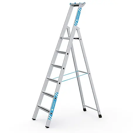 Zarges  Stehleiter gebördelte Stehleiter Saferstep S eloxiert 7 Stufen