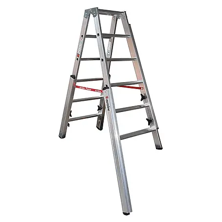 Euroline  Stehleiter Premium 30578 Stufentreppenstehleiter 2x6 Stufen
