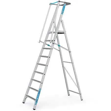 Zarges  Stehleiter Stufenleiter ZAP Safemaster S mit großer Plattform 9 Stufen
