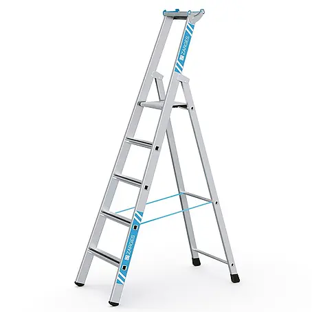 Zarges  Stehleiter gebördelte Stehleiter Saferstep S eloxiert 5 Stufen
