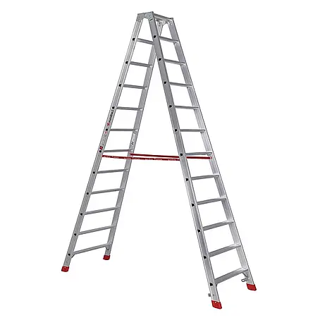Euroline  Stehleiter Premium 30577 Stufenstehleiter 2x12 Stufen