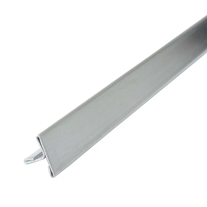 Dalsys Quadroprofil 2,5m Fliesenschiene 15mm T Profil Gebürstet - Edelstahl, 1.5 - Silbernes T-Profil aus Metall zum Verbinden und Abschließen von Kanten, z.B. bei Böden oder Paneelen.