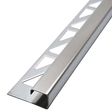 Dalsys  Quadroprofil 2,5m Fliesenschiene 8mm Eckprofil Quadrat Edelstahl Gebürstet
